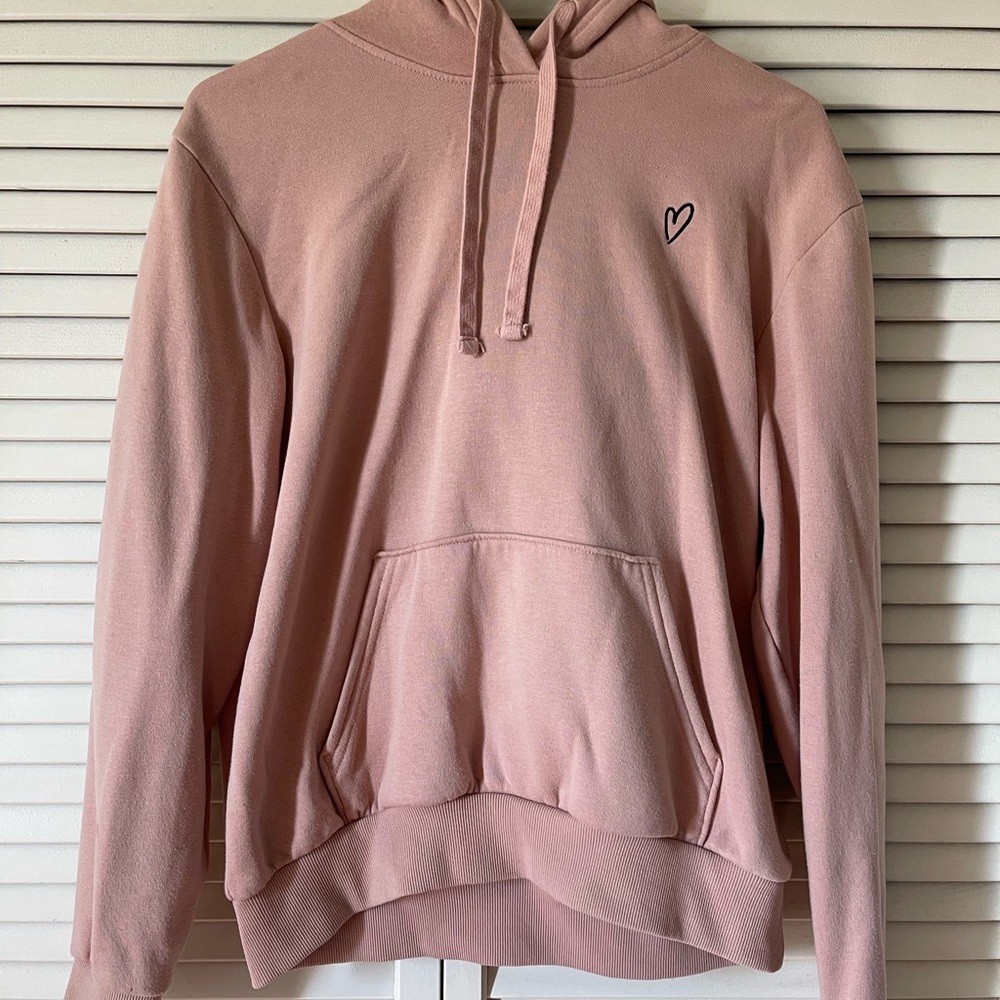 Divided Dusty Pink Hoodie with Heart Logo